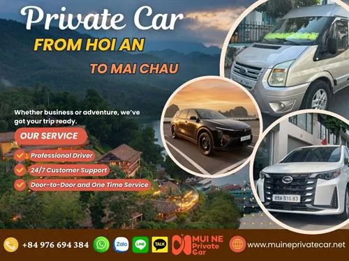 Hoi An To Mai Chau Private Car
